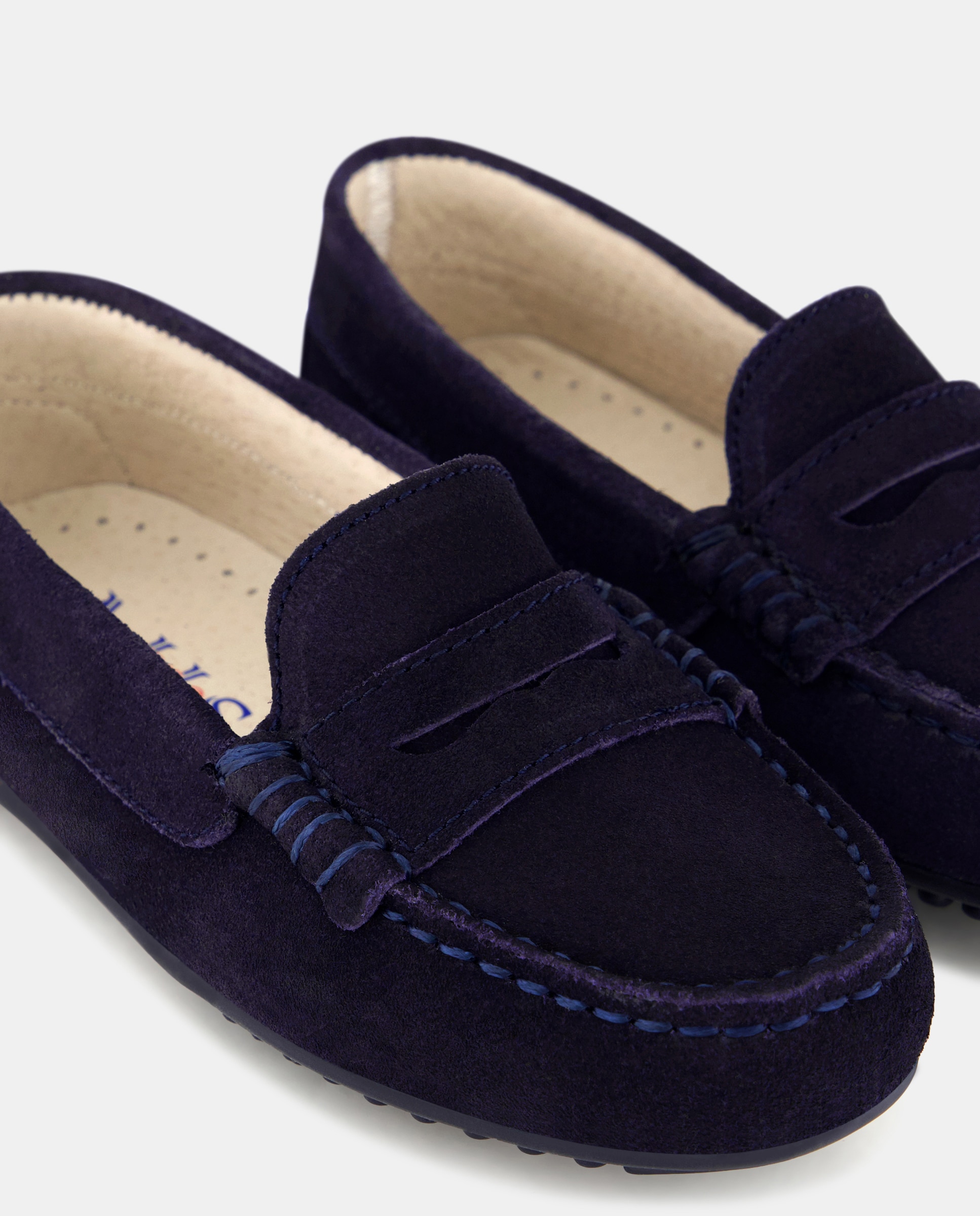 Mocasines de niño en serraje con antifaz - AJJS Estilo - Azul marino Azul marino-5