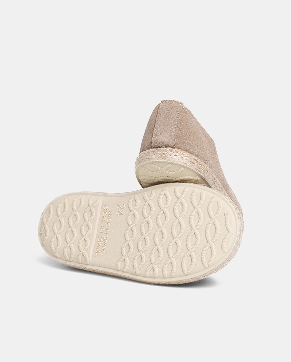 Zapatillas Cordones Serraje y Yute Niños en beige/nude - Pisamonas - Arena Arena-3