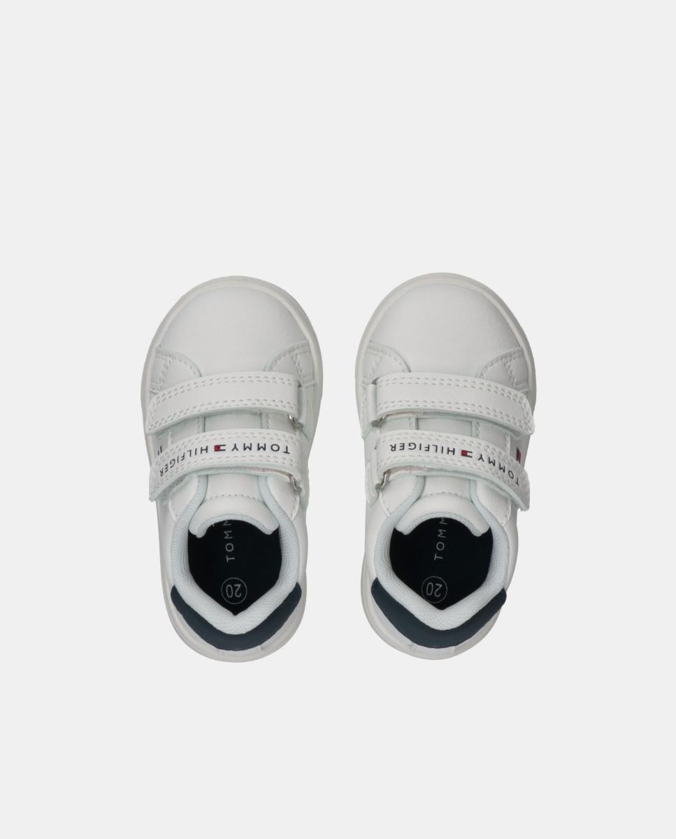 Sapatilhas com Velcros e PU Branco-2