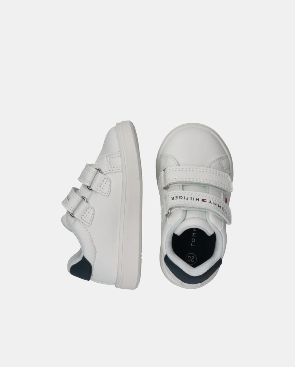 Sapatilhas com Velcros e PU Branco-3