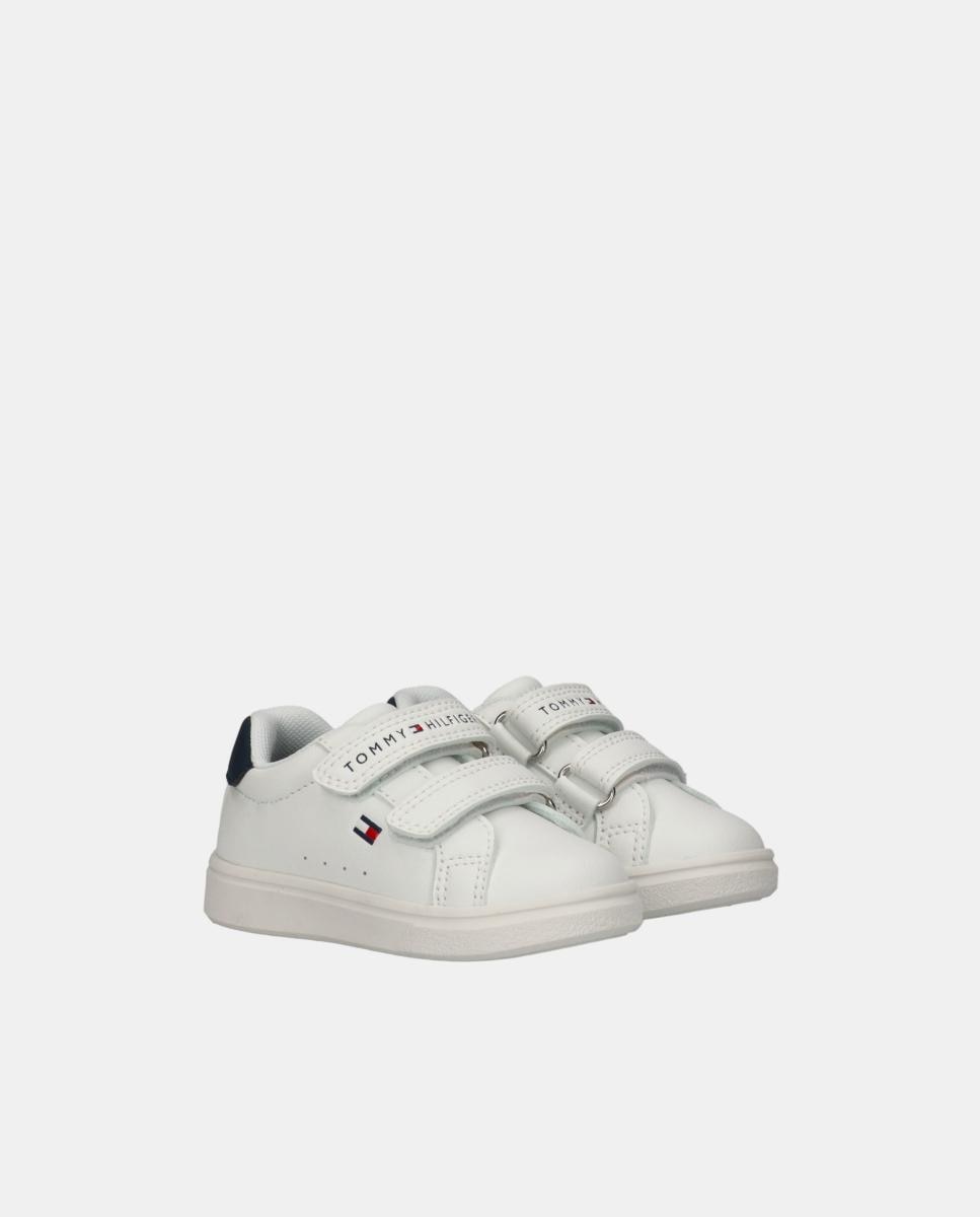 Sapatilhas com Velcros e PU Branco-5