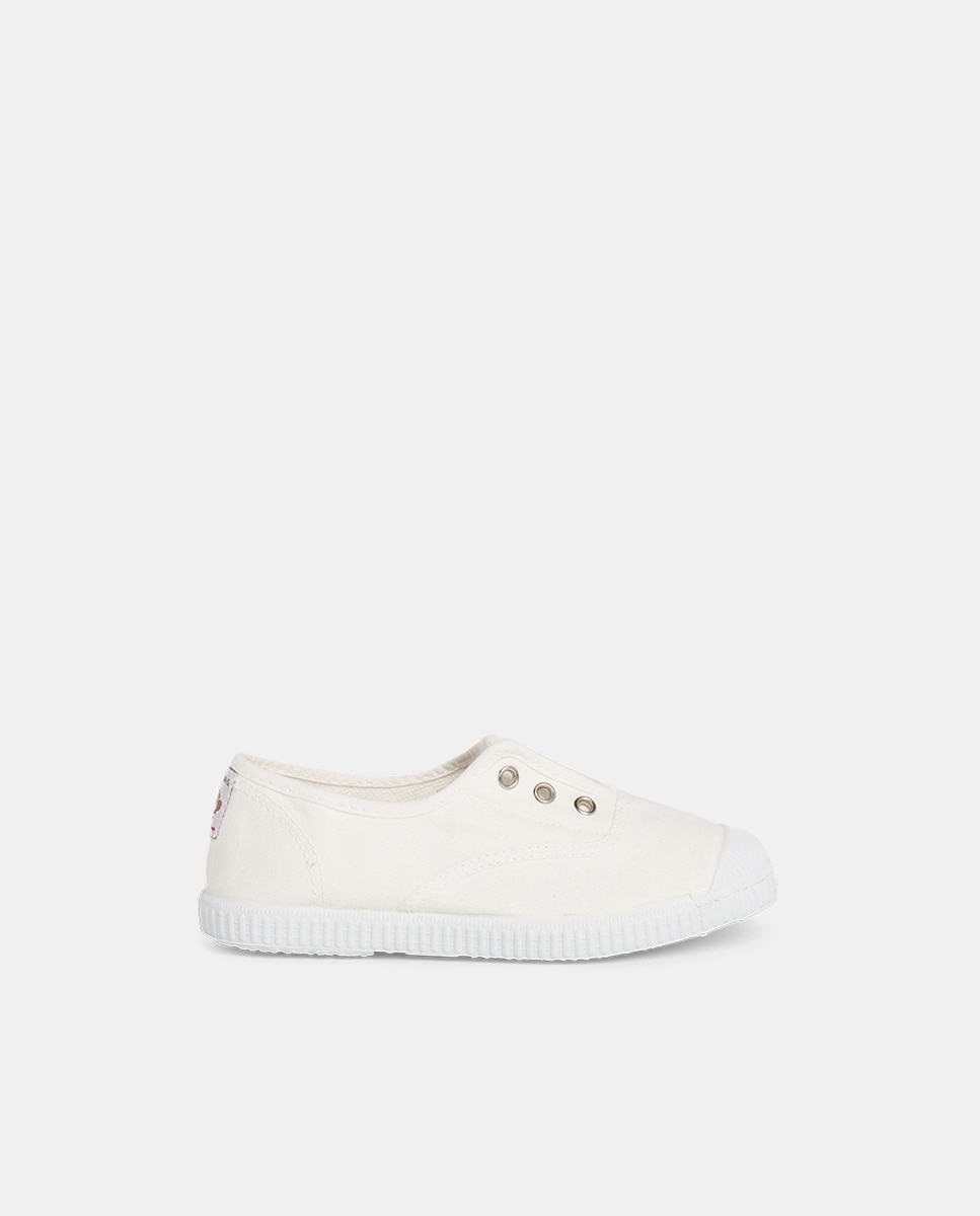 Pisamonas - Zapatillas Lona Punta Goma Sin Cordones en rosa.