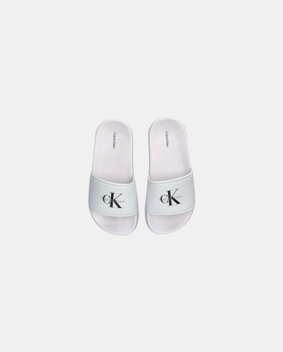 Chinelos de Banho com Logótipo Calvin Klein Branco-2