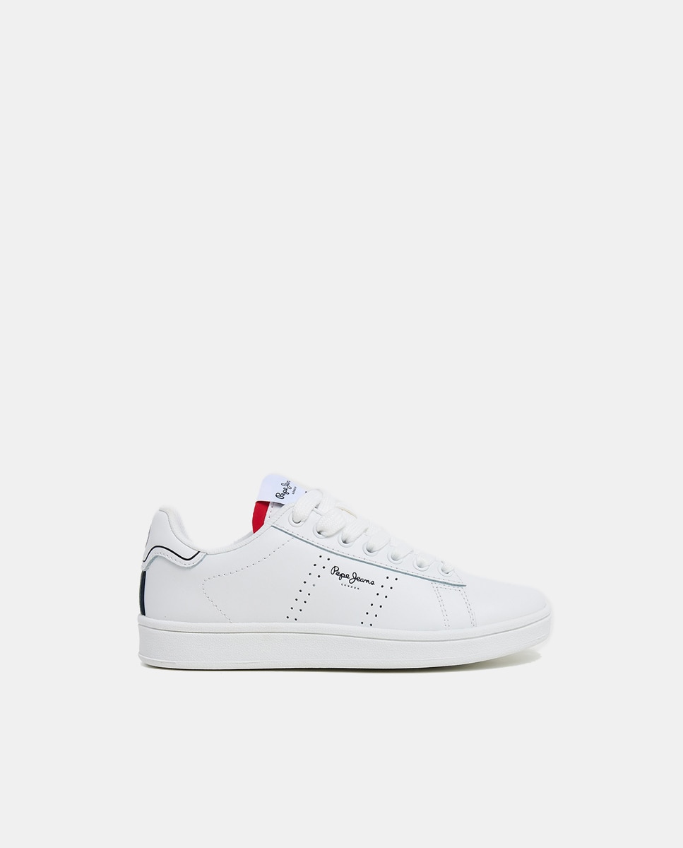 Sapatilhas Baixas Player Basics em Pele Branco-1