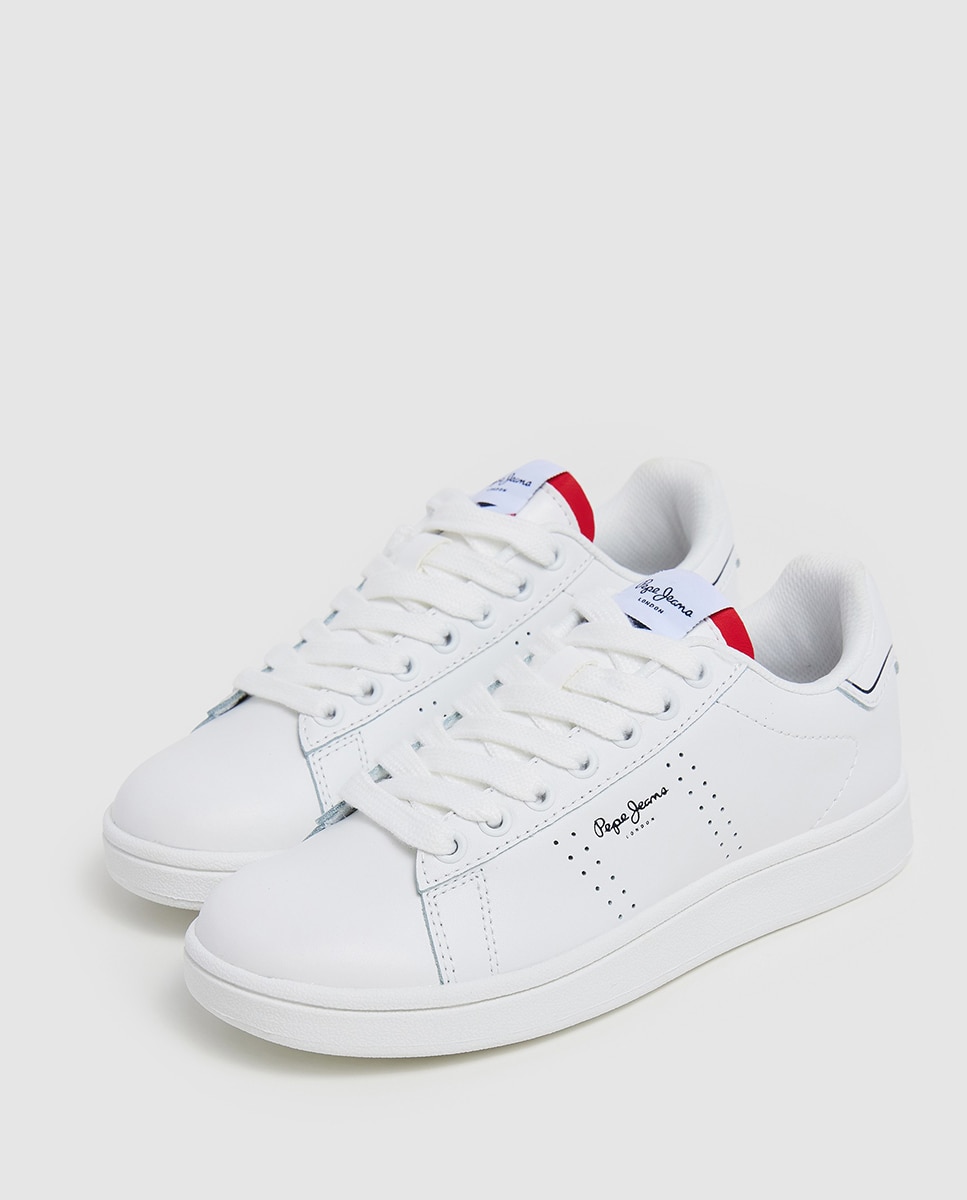 Sapatilhas Baixas Player Basics em Pele Branco-2
