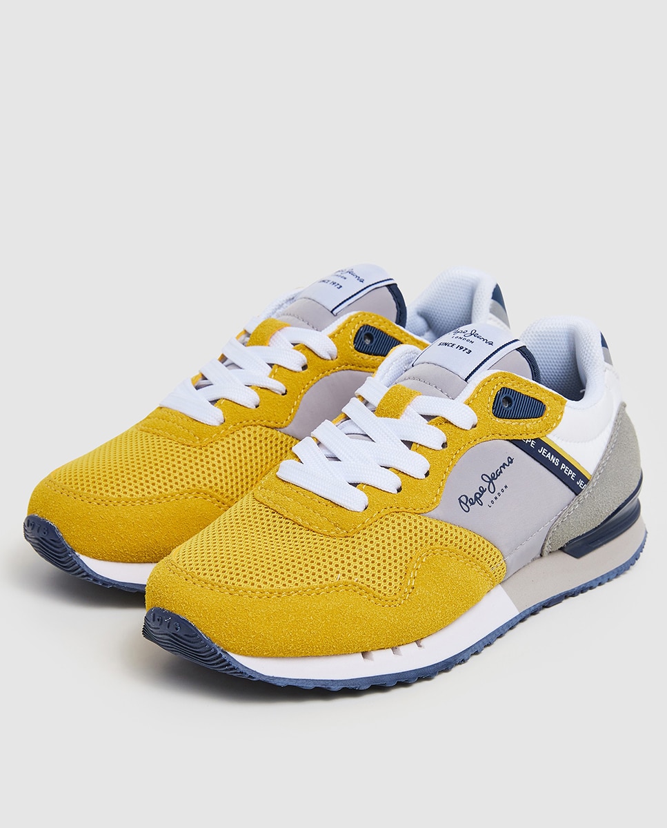 Sapatilhas Baixas London Urban de Running com Atacadores Pepe Jeans Amarelo-2
