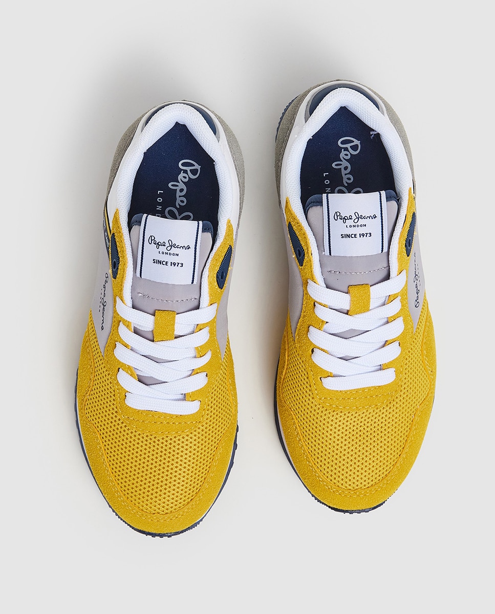 Sapatilhas Baixas London Urban de Running com Atacadores Pepe Jeans Amarelo-3