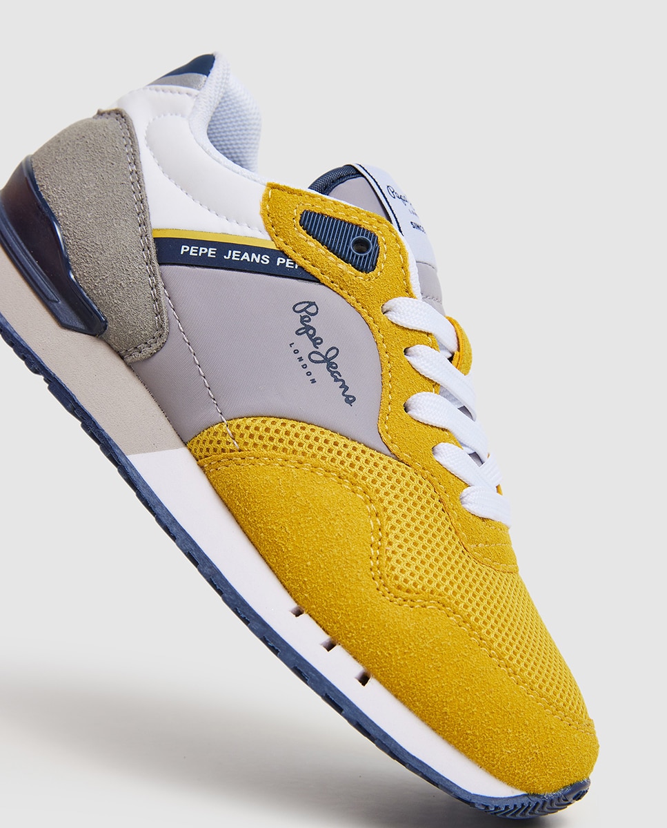 Sapatilhas Baixas London Urban de Running com Atacadores Pepe Jeans Amarelo-5