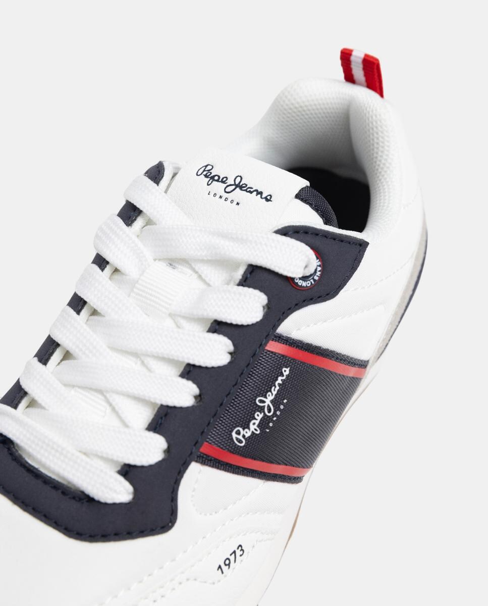 Sapatilhas Estilo Running com Detalhes Coloridos Branco-5