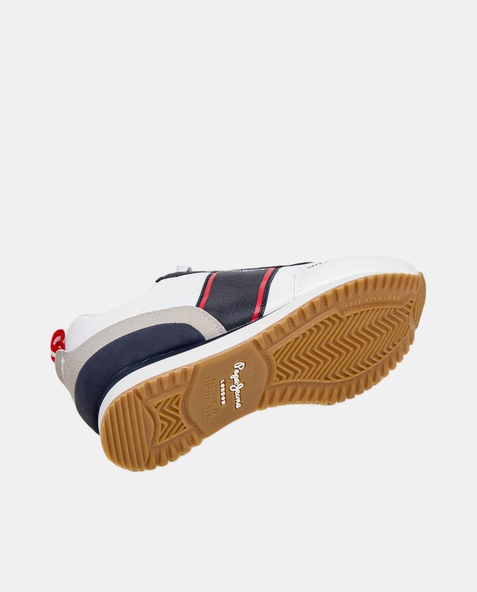 Sapatilhas Estilo Running com Detalhes Coloridos Pepe Jeans Branco-6