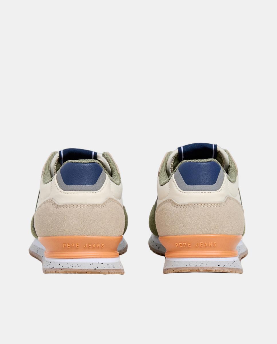 Sapatilhas Estilo Running com Detalhes em Contraste Verde Azeitona-4