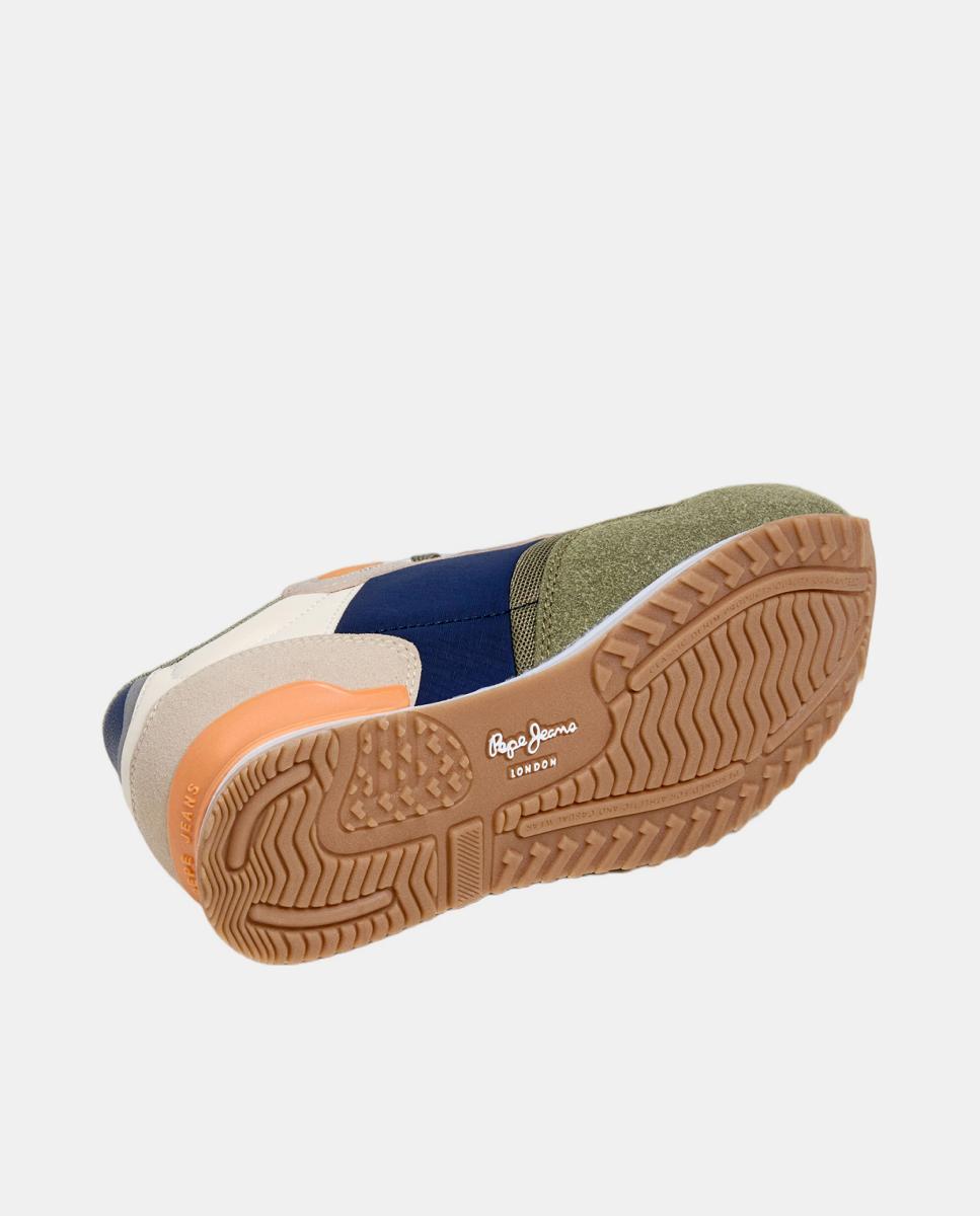 Sapatilhas Estilo Running com Detalhes em Contraste Verde Azeitona-6