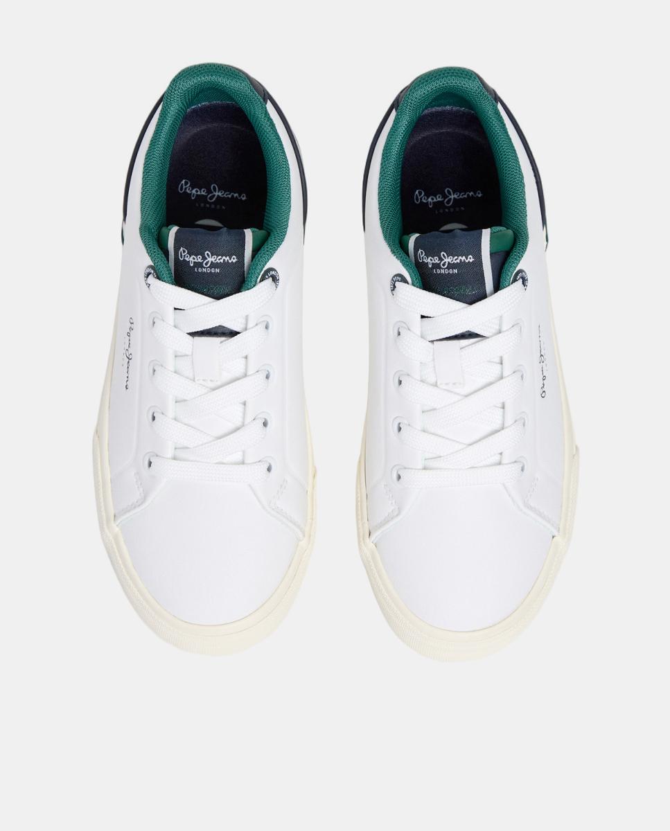 Sapatilhas Vulcanizadas de Corte Baixo com Detalhes em Contraste Pepe Jeans Branco-2