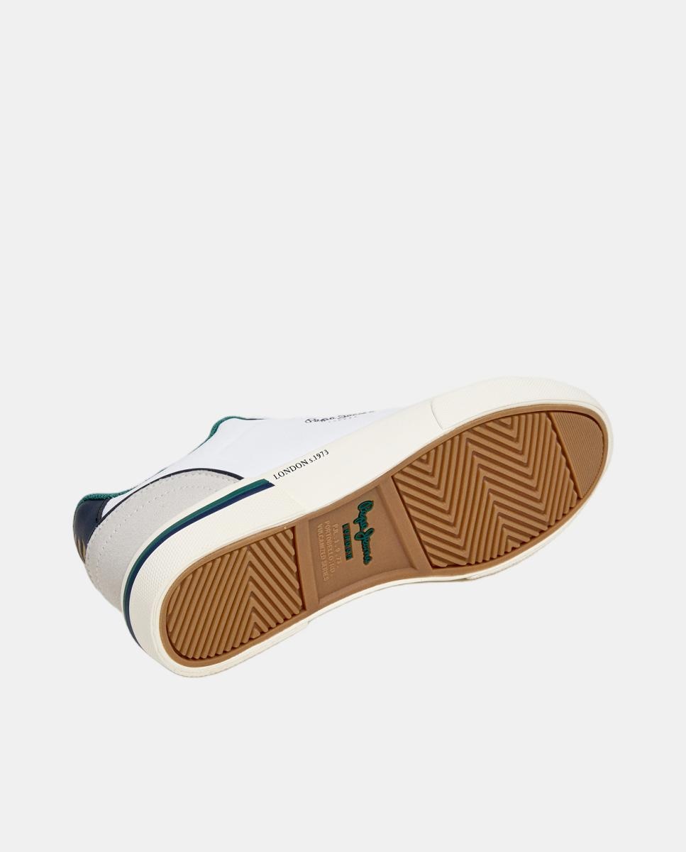 Sapatilhas Vulcanizadas de Corte Baixo com Detalhes em Contraste Pepe Jeans Branco-6