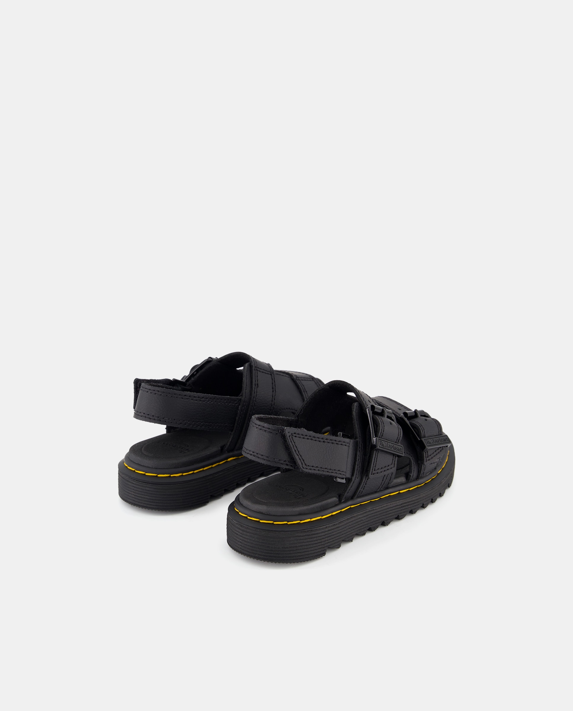 Sandálias Abertas Varel em Pele com Fecho Aderente Dr. Martens Preto-3