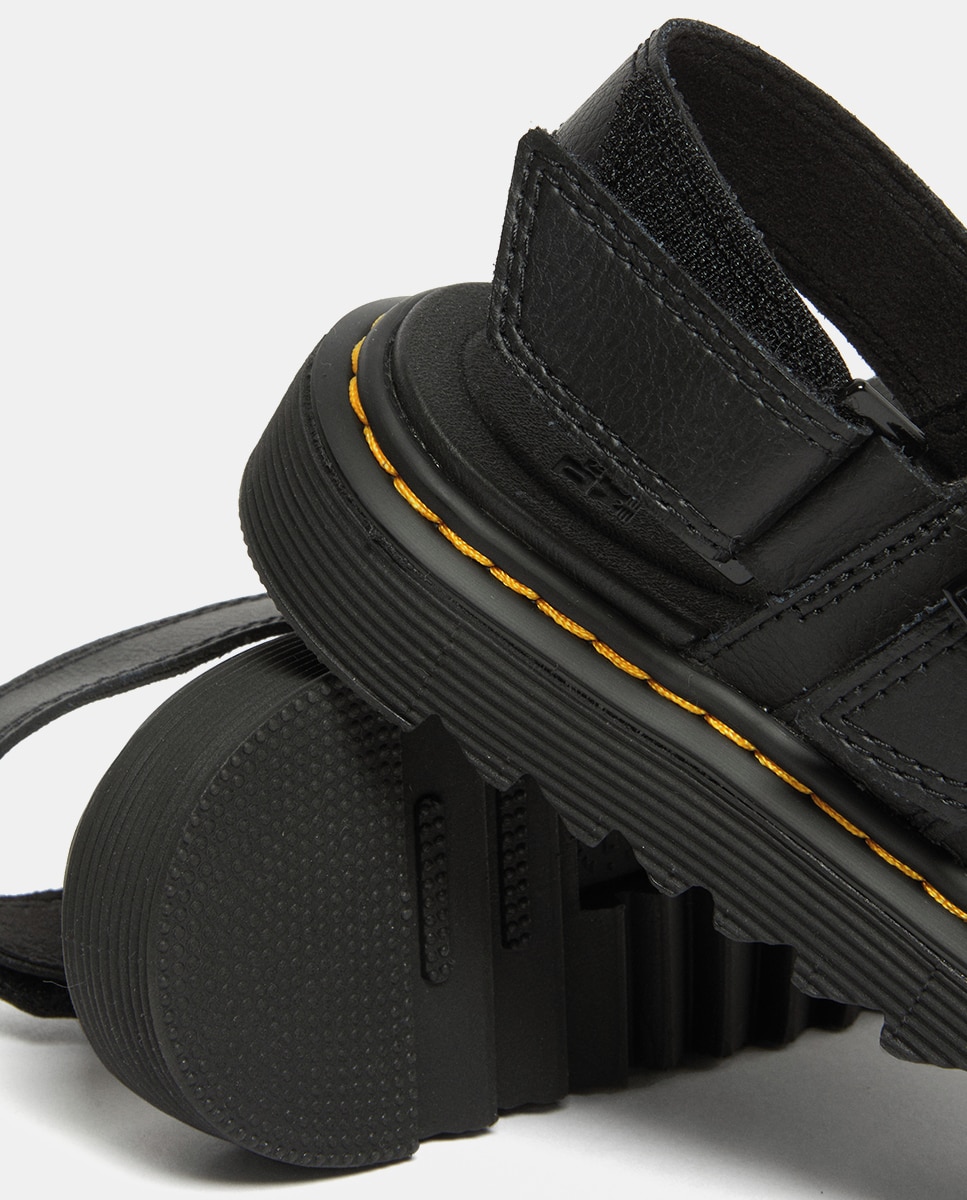 Sandálias Abertas Varel em Pele com Fecho Aderente Dr. Martens Preto-9