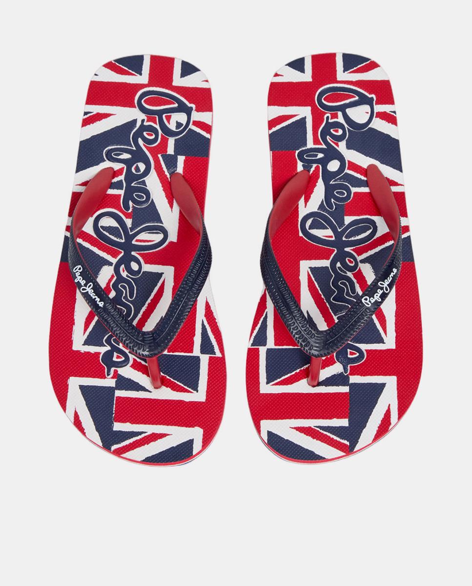 Sandálias de Praia com Bandeira de Londres na Sola e Logótipo Clássico Pepe Jeans Azul-marinho-2