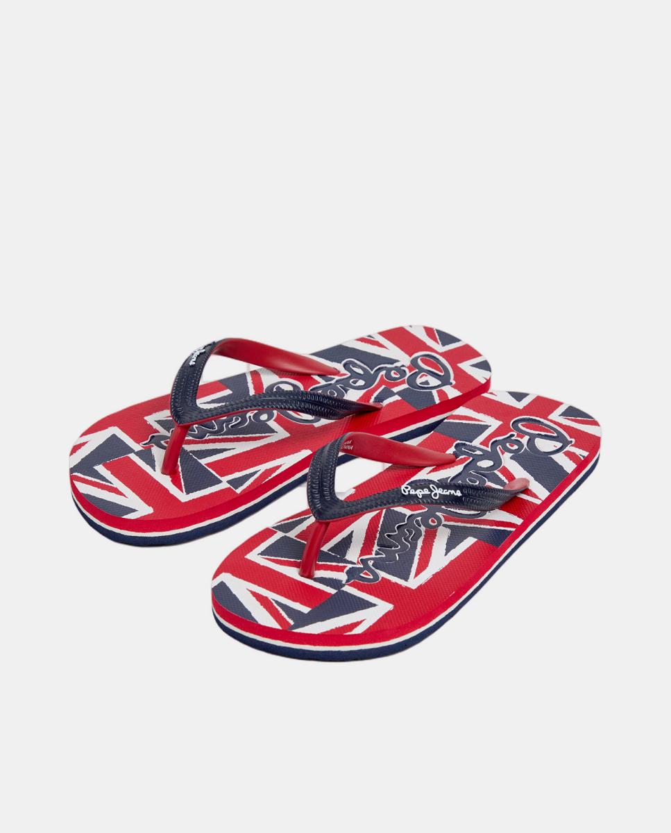 Sandálias de Praia com Bandeira de Londres na Sola e Logótipo Clássico Pepe Jeans Azul-marinho-3