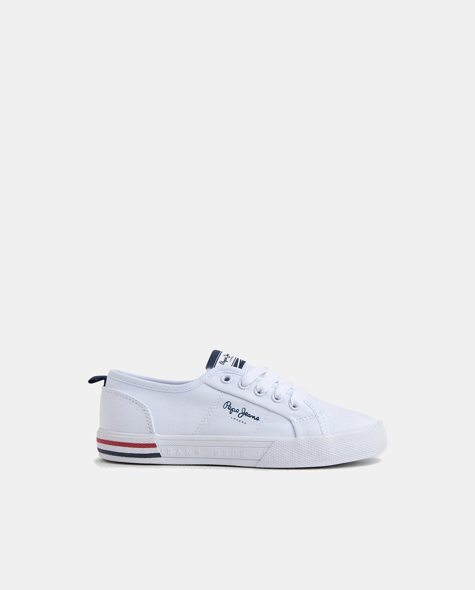 Sapatilhas Baixas Brady Basic em Lona Pepe Jeans Branco-1