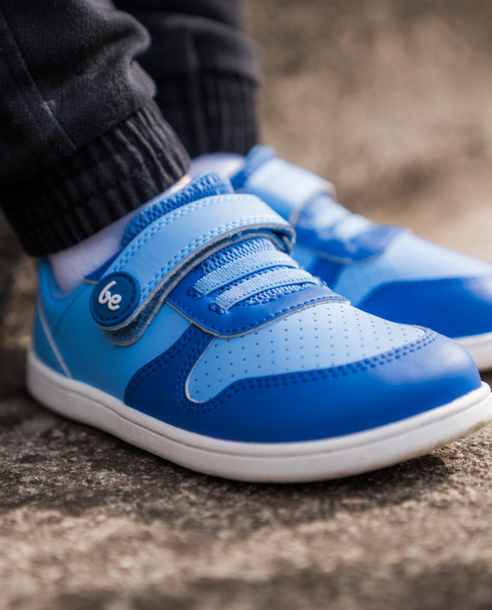 Sapatilhas Scoot de Criança em Pele com Zero Drop Azul-5