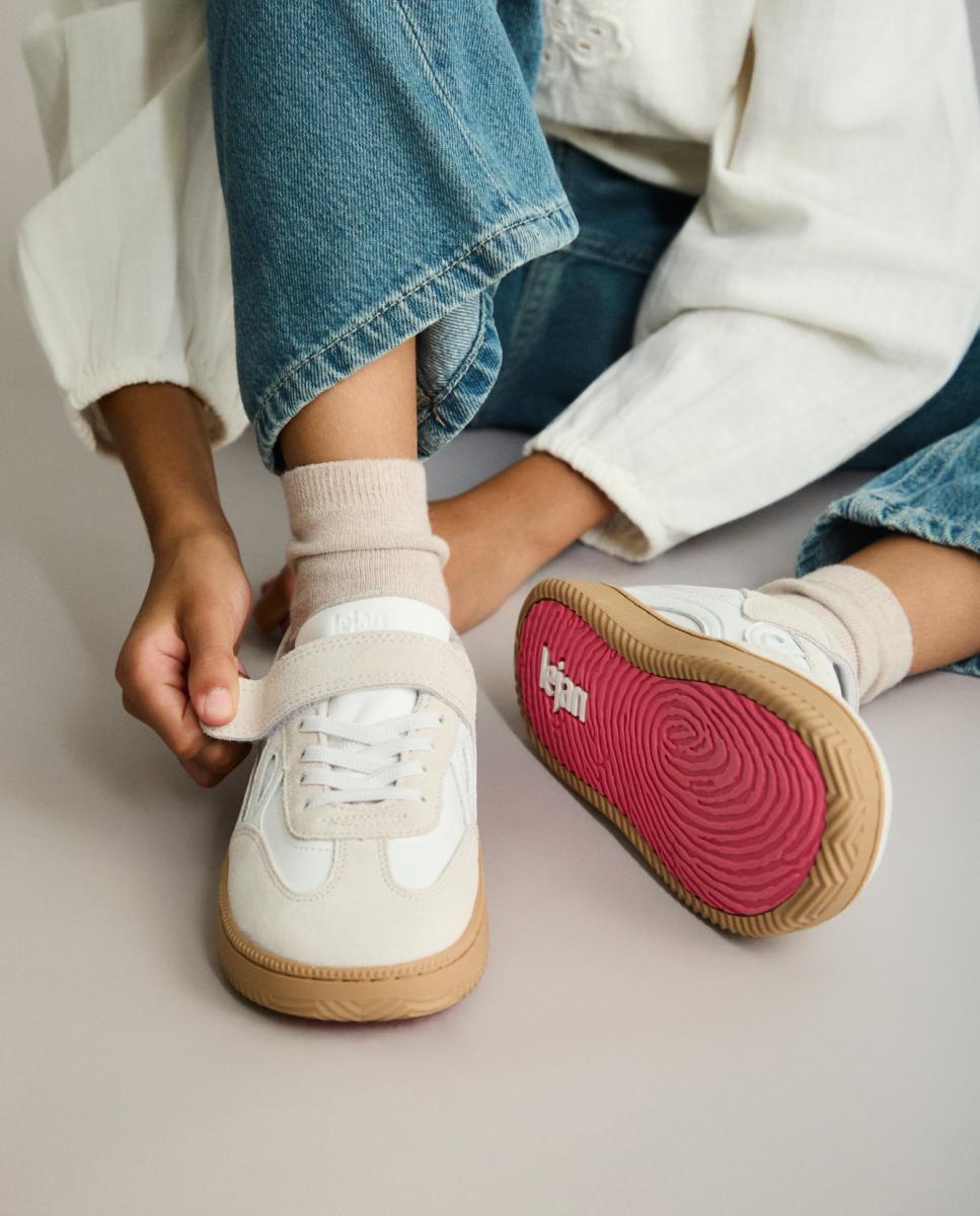 Sapatilhas de pele One® Kids Branco-marfim-8