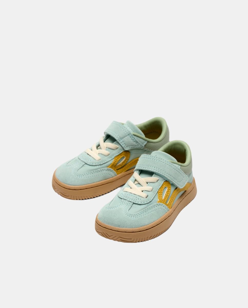 Sapatilhas de pele One® Kids Nylon Lejan Azul Céu-4