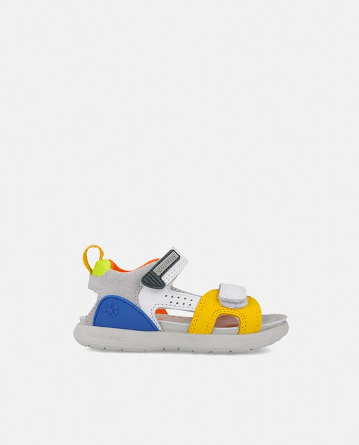 Imagen 0 de Sandalia de piel de color blanco y gris para niño