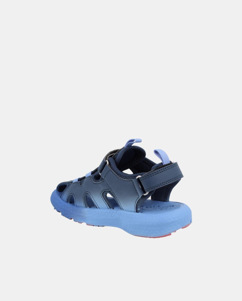 Sandálias de Biqueira Fechada com Fecho de Velcro Duplo e Material Sintético - Azul-Escuro Primigi Azul-2
