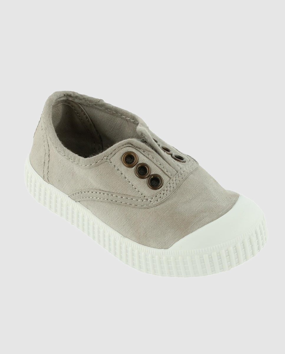 Zapatillas de bebés tipo casco bajas en lona con elástico - Victoria - Verde Verde-2