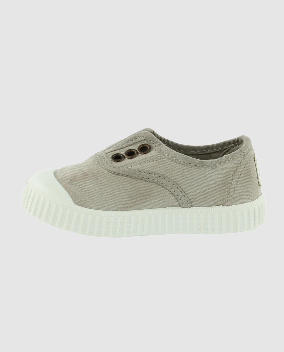 Zapatillas de bebés tipo casco bajas en lona con elástico - Victoria - Verde Verde-3