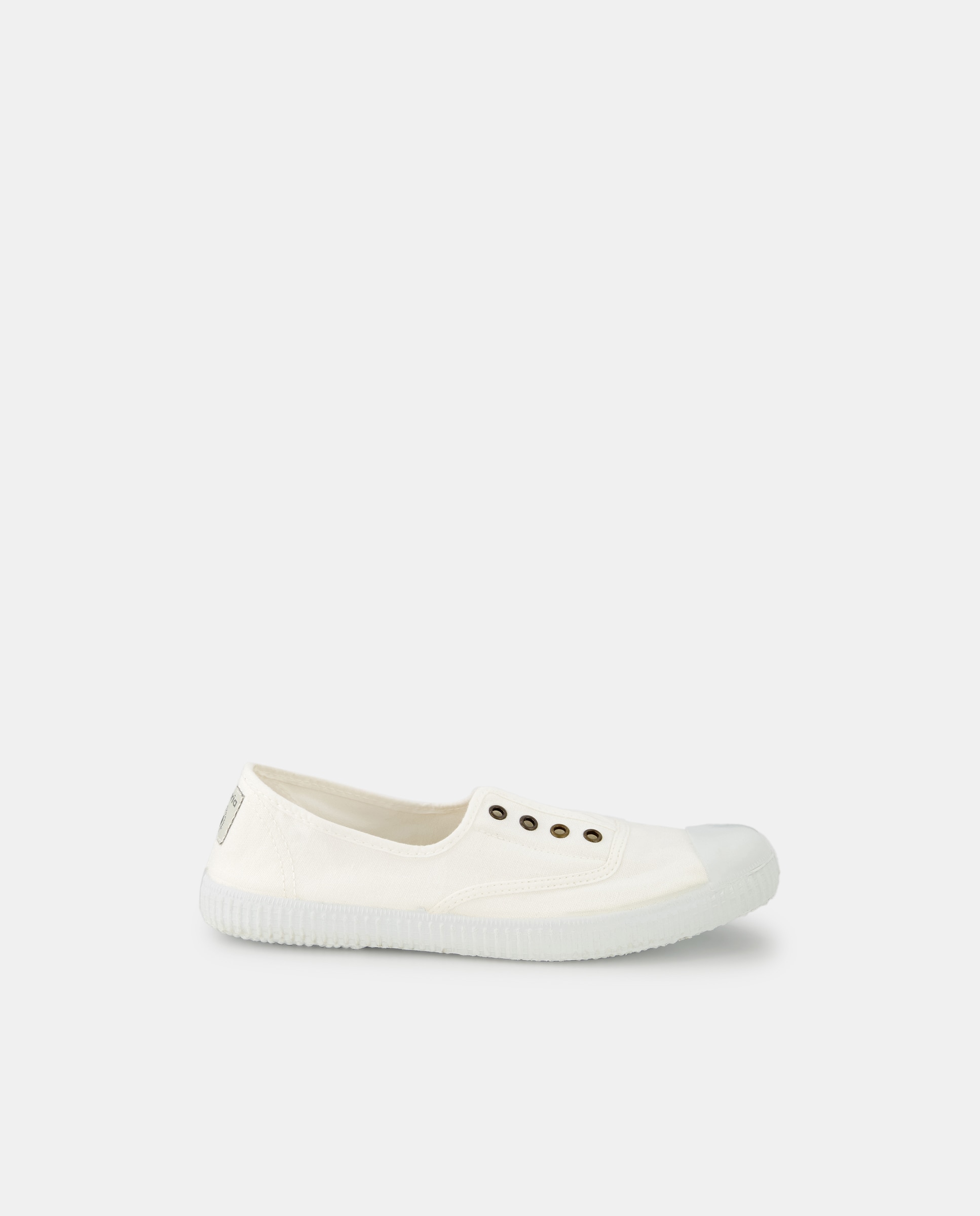 Victoria - Zapatillas básicas de mujer de lona tintada DREC con elástico central y refuerzo en la puntera.