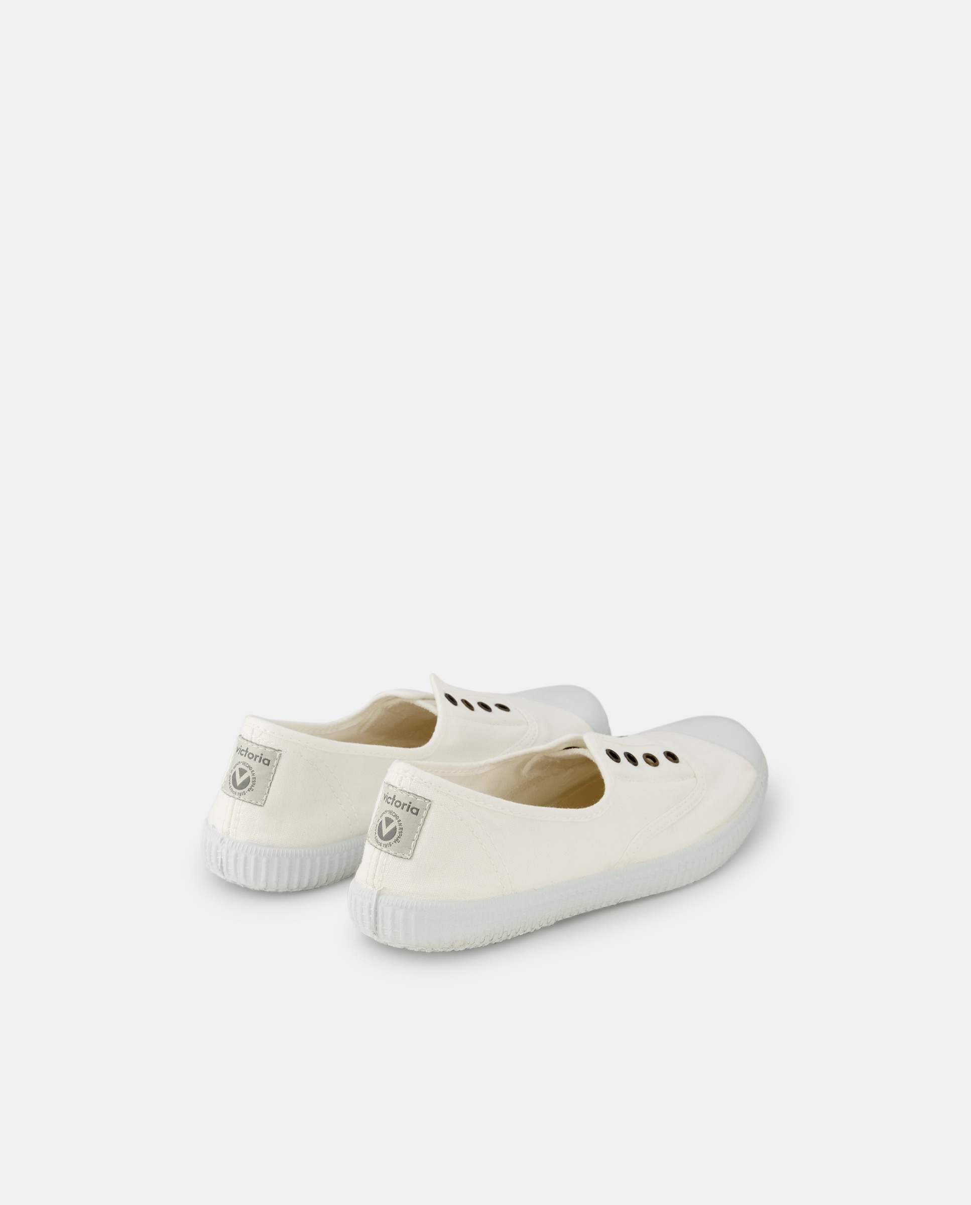 Sapatilhas de lona rosa com elásticos Branco-5
