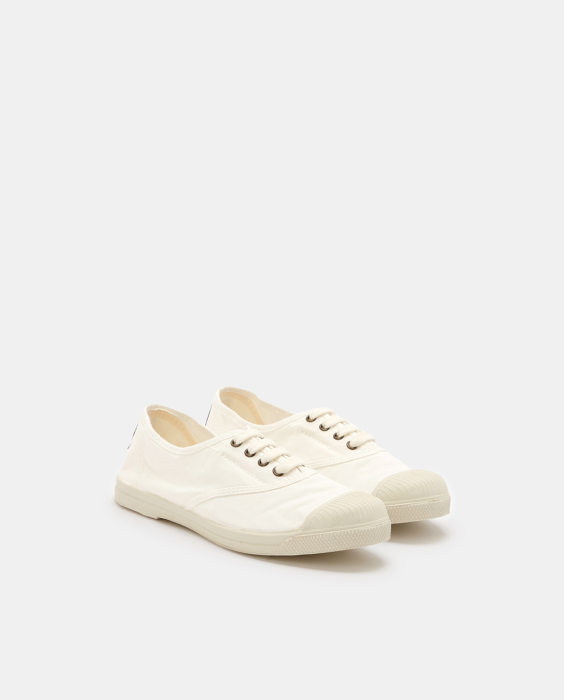 Sapatilhas de Criança com Fecho Elástico sem Atacadores em Lona - Branco Branco-6