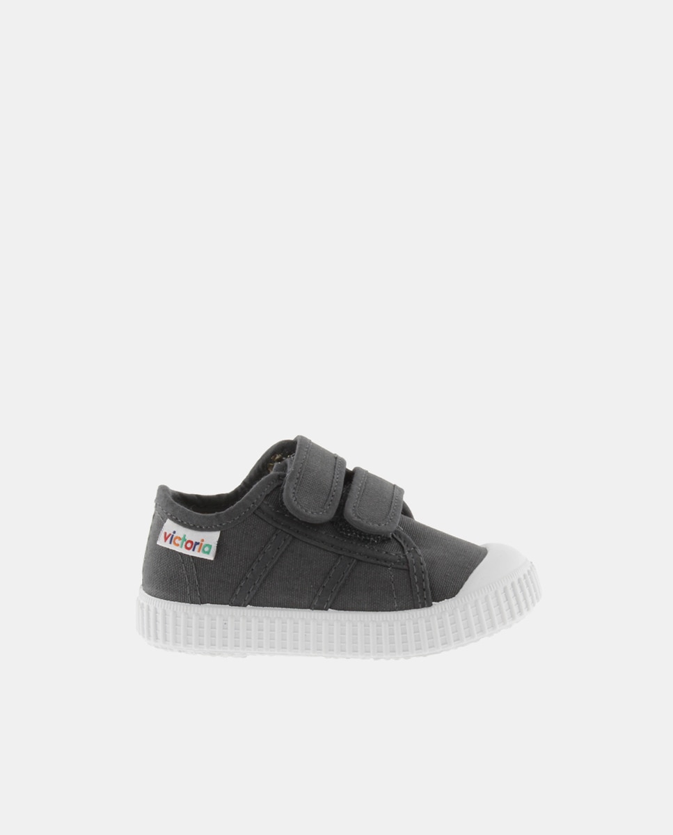 Victoria - Zapatillas de lona de niños con doble cierre adherente y refuerzo en la puntera.