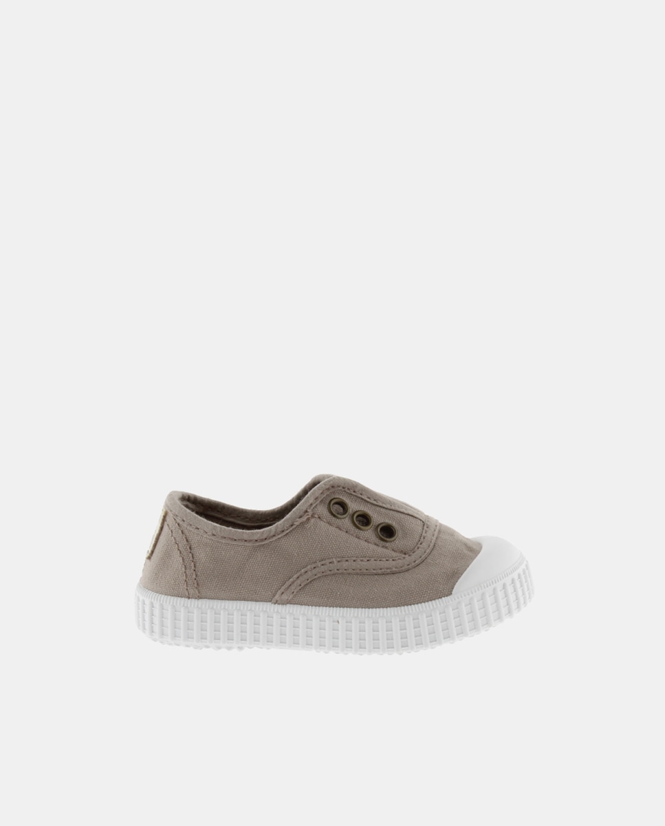 Zapatillas de bebés tipo casco bajas en lona con elástico - Victoria - Topo Topo-1
