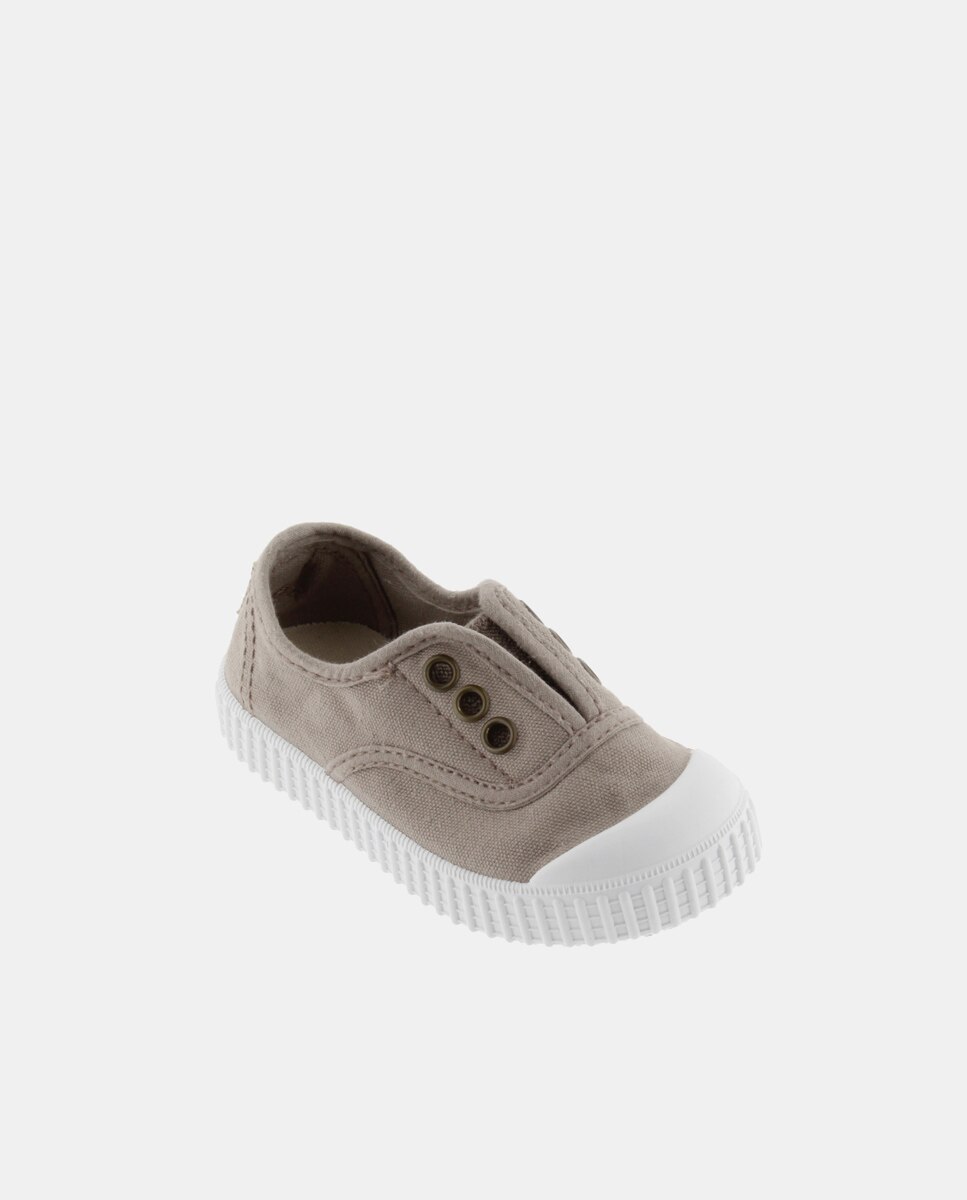 Zapatillas de bebés tipo casco bajas en lona con elástico - Victoria - Topo Topo-2