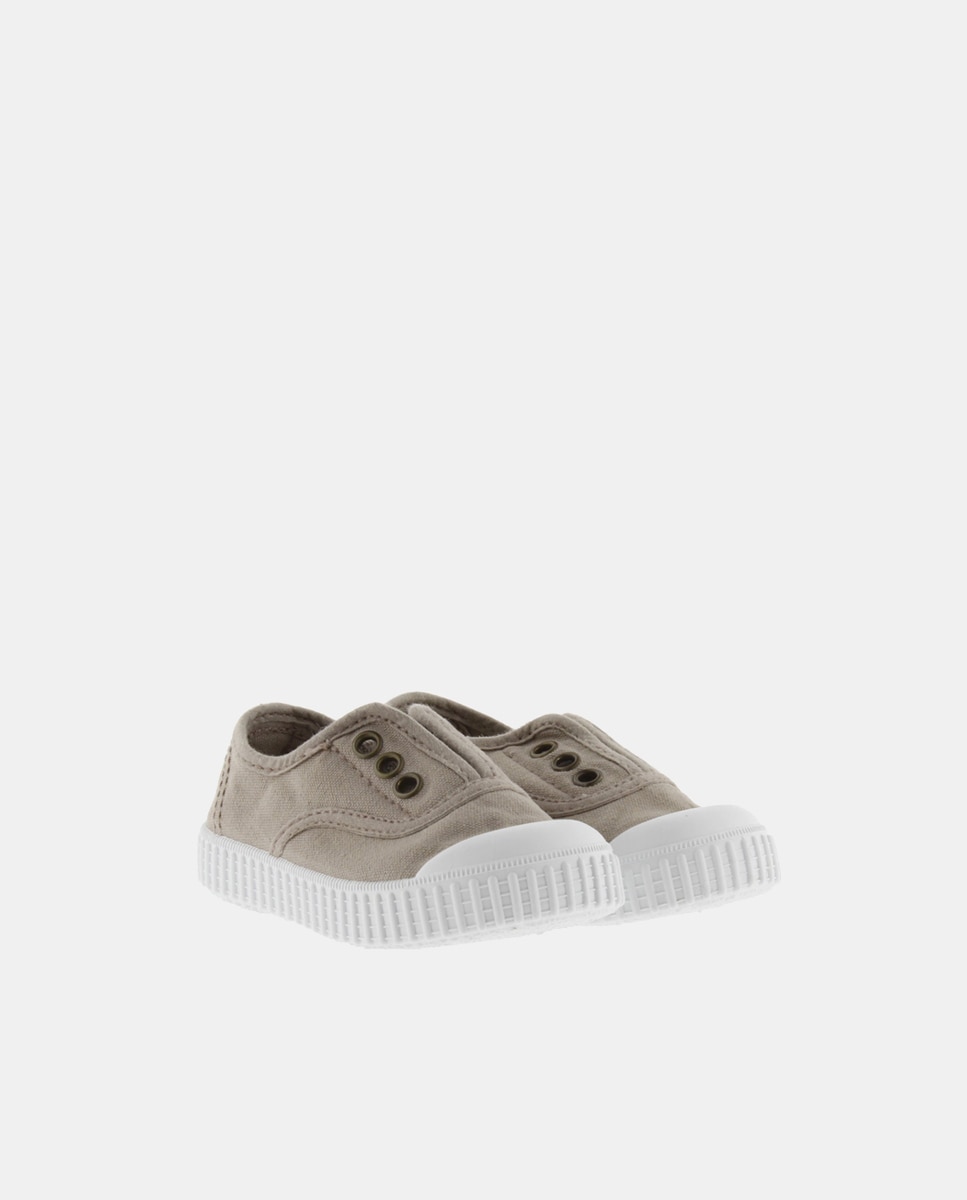 Zapatillas de bebés tipo casco bajas en lona con elástico - Victoria - Topo Topo-5