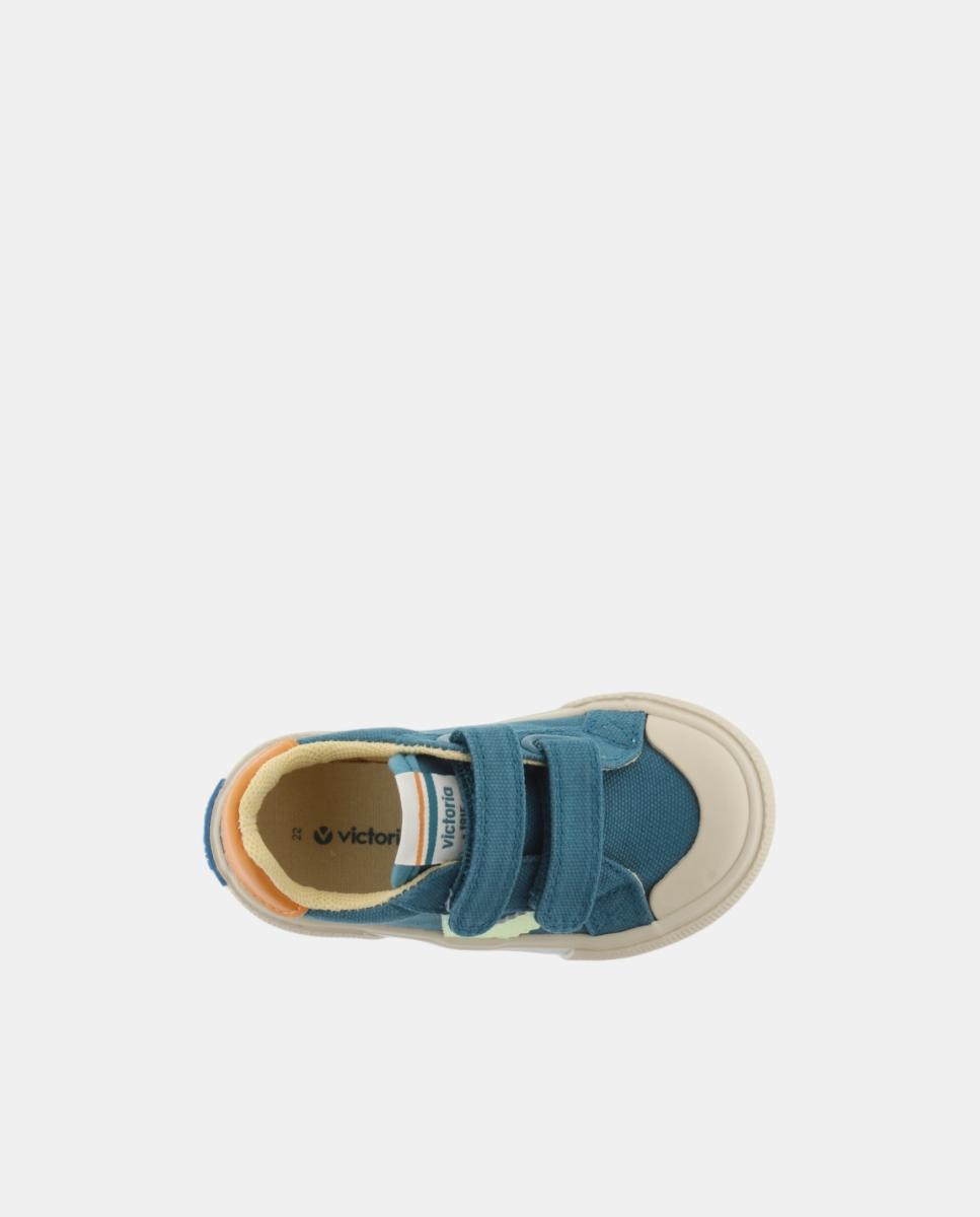 Sapatilhas de Lona de Criança com Fecho Aderente Duplo - Multicolor Victoria Azul-marinho-4