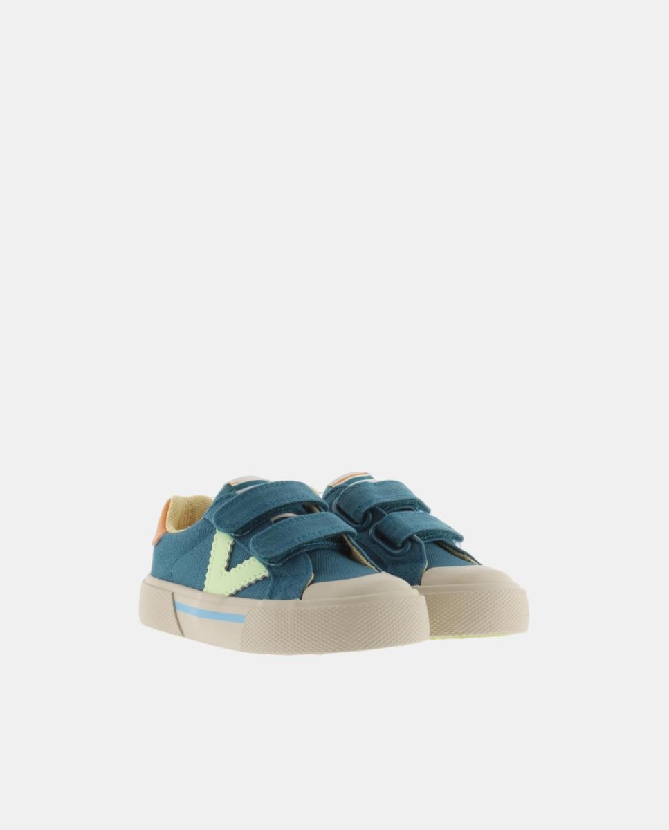 Sapatilhas de Lona de Criança com Fecho Aderente Duplo - Multicolor Victoria Azul-marinho-5