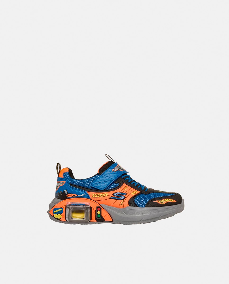 Sapatilhas com Desenho de Garagem e Carro de Presente Skechers Azul Cantábrico-1