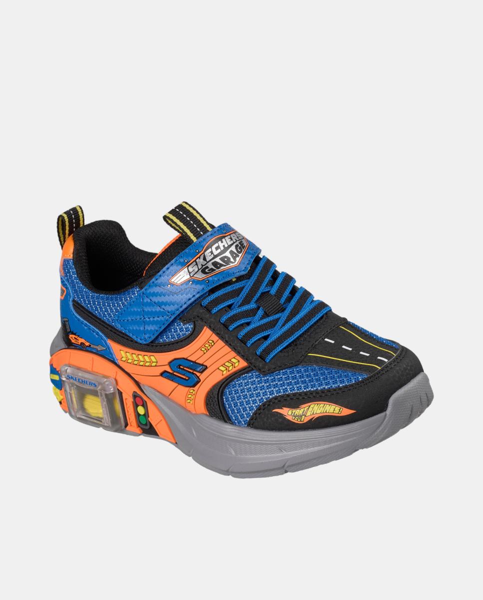 Sapatilhas com Desenho de Garagem e Carro de Presente Skechers Azul Cantábrico-2