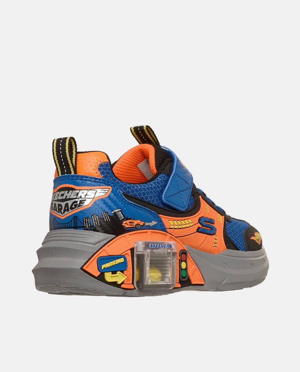 Sapatilhas com Desenho de Garagem e Carro de Presente Azul Cantábrico-6