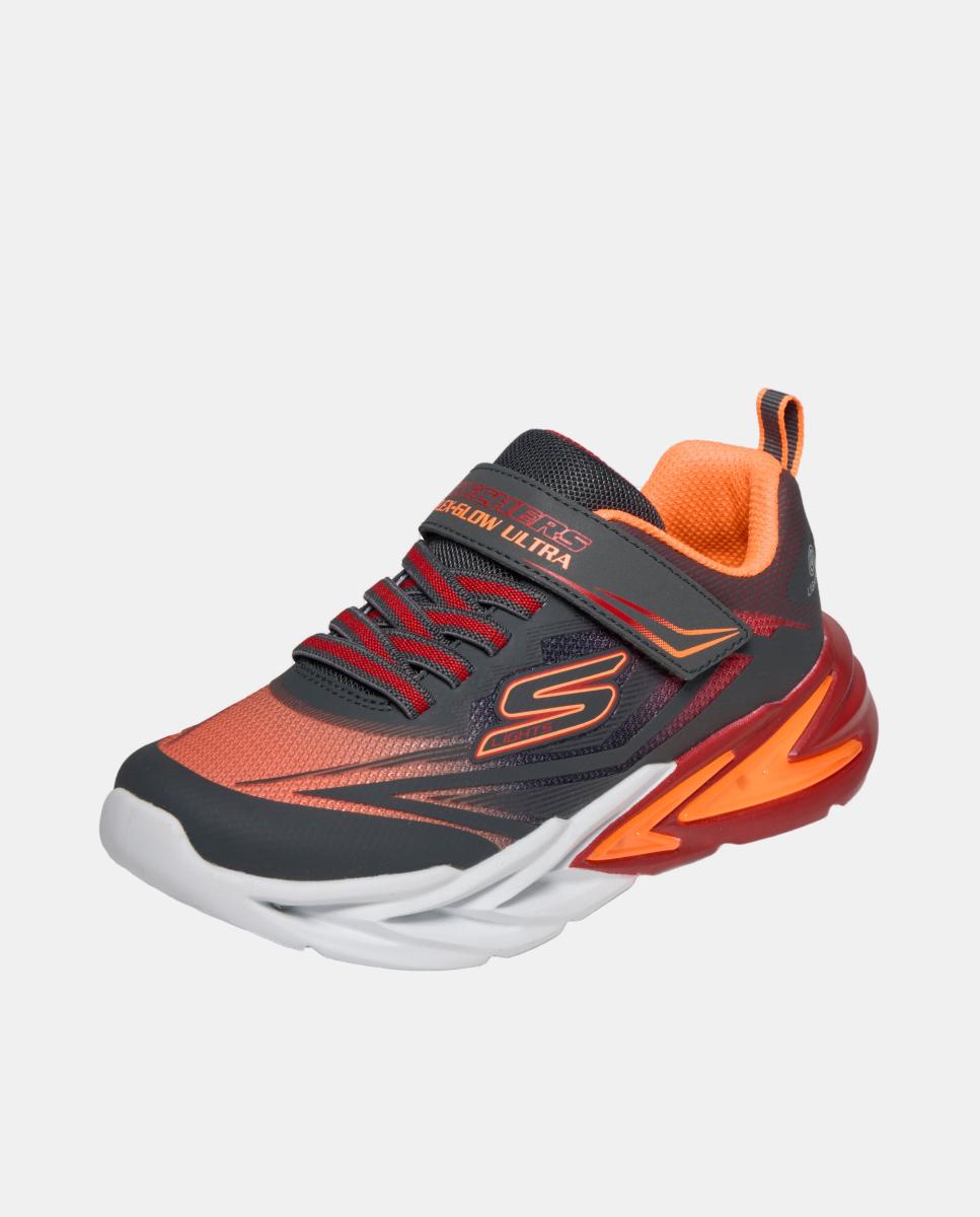 Sapatilhas com Luzes e Ajuste com Velcro Skechers Cinzento-sombra-2