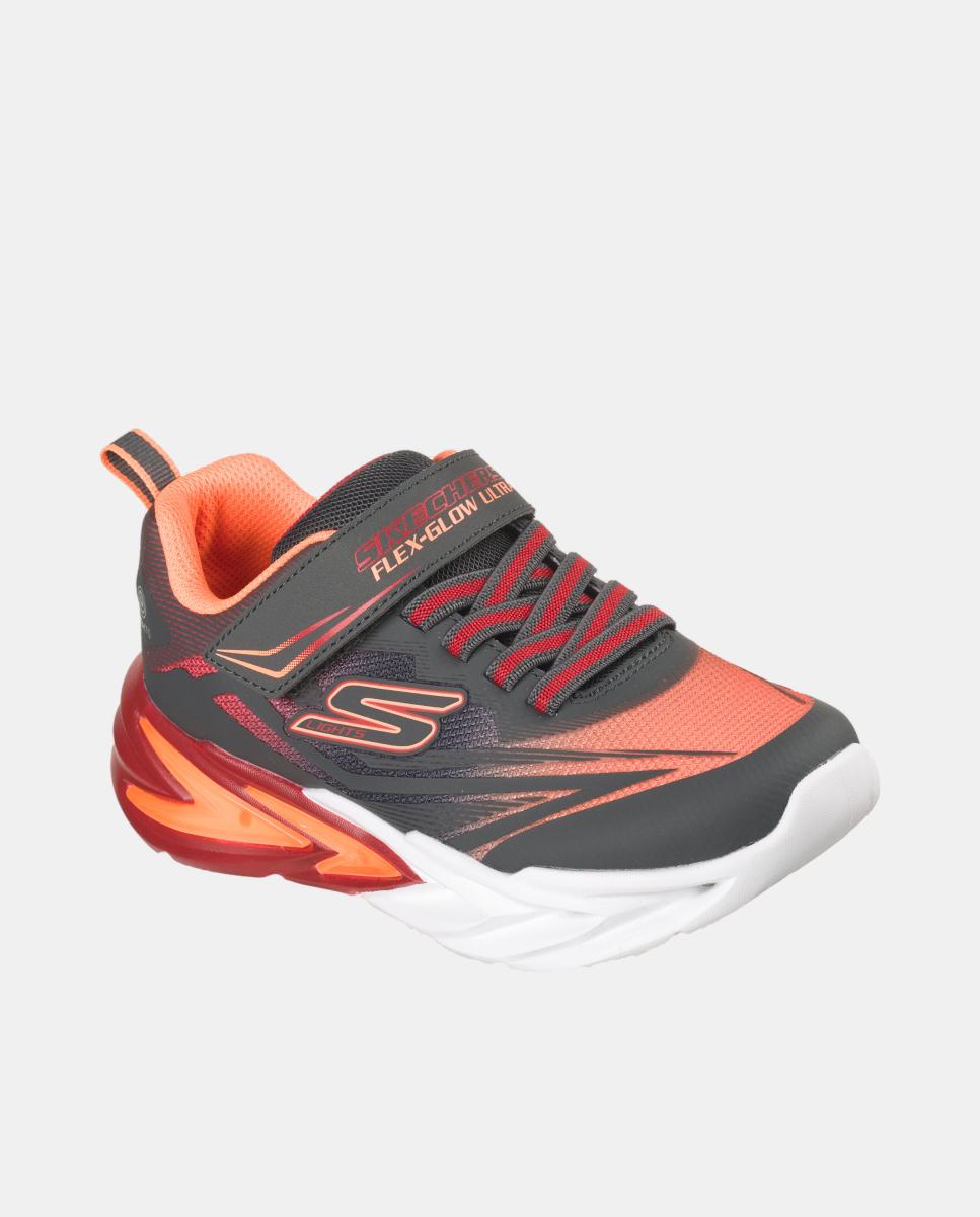 Sapatilhas com Luzes e Ajuste com Velcro Skechers Cinzento-sombra-4