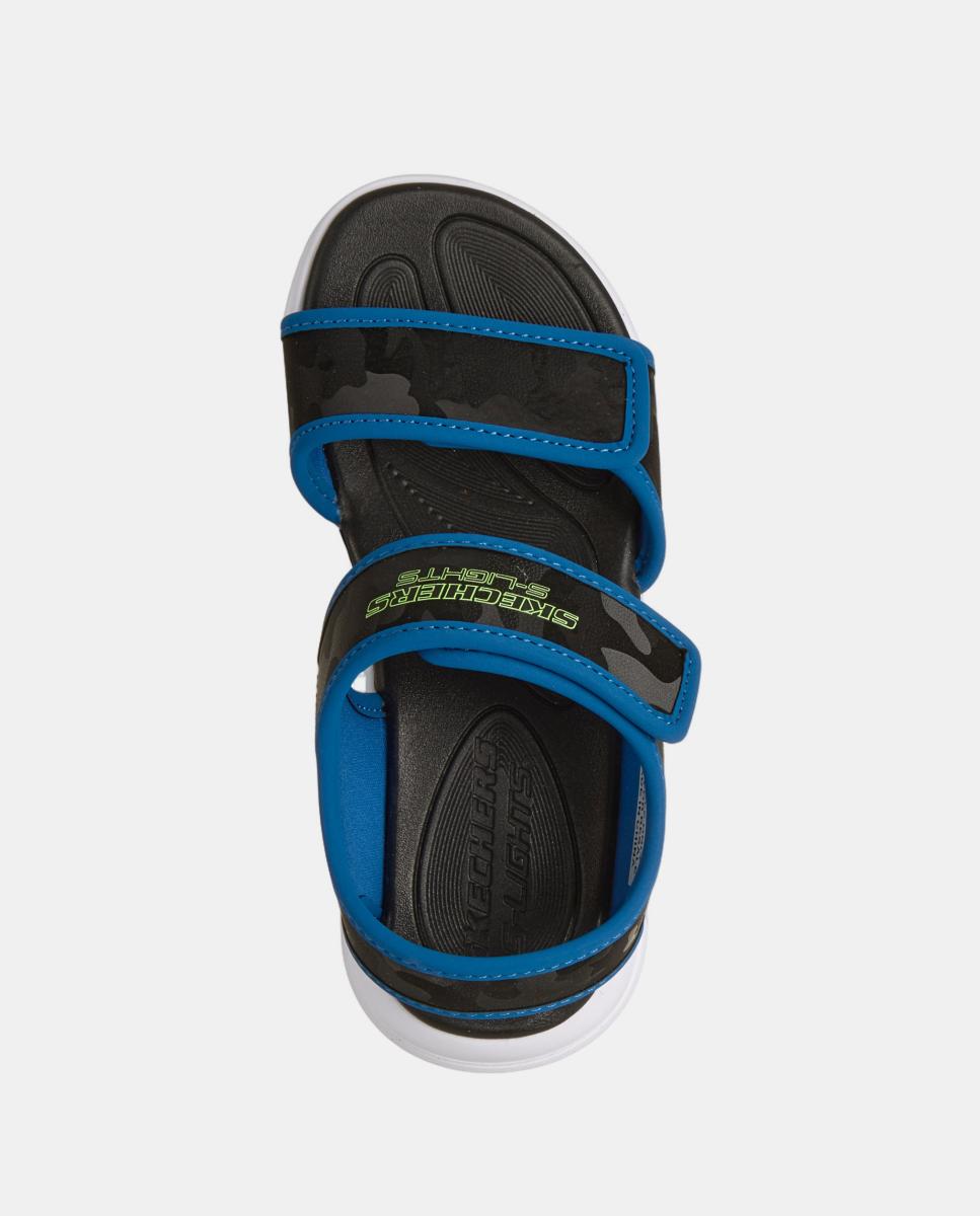 Sandálias com Luzes e Velcro Duplo Skechers Preto-2