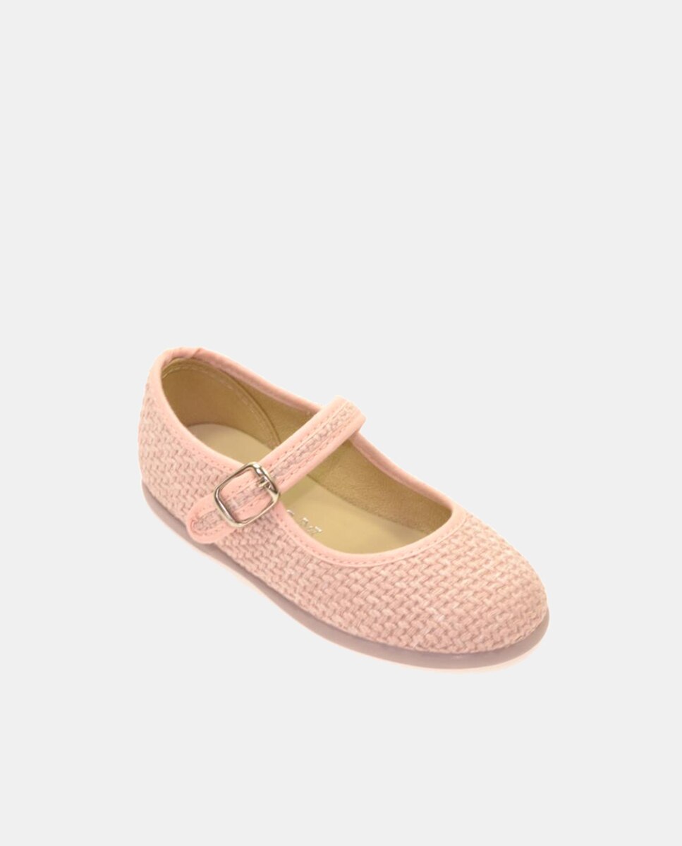 Imagem 0 de Sapatos de Presilha em Tecido Tipo Ráfia com Fivela