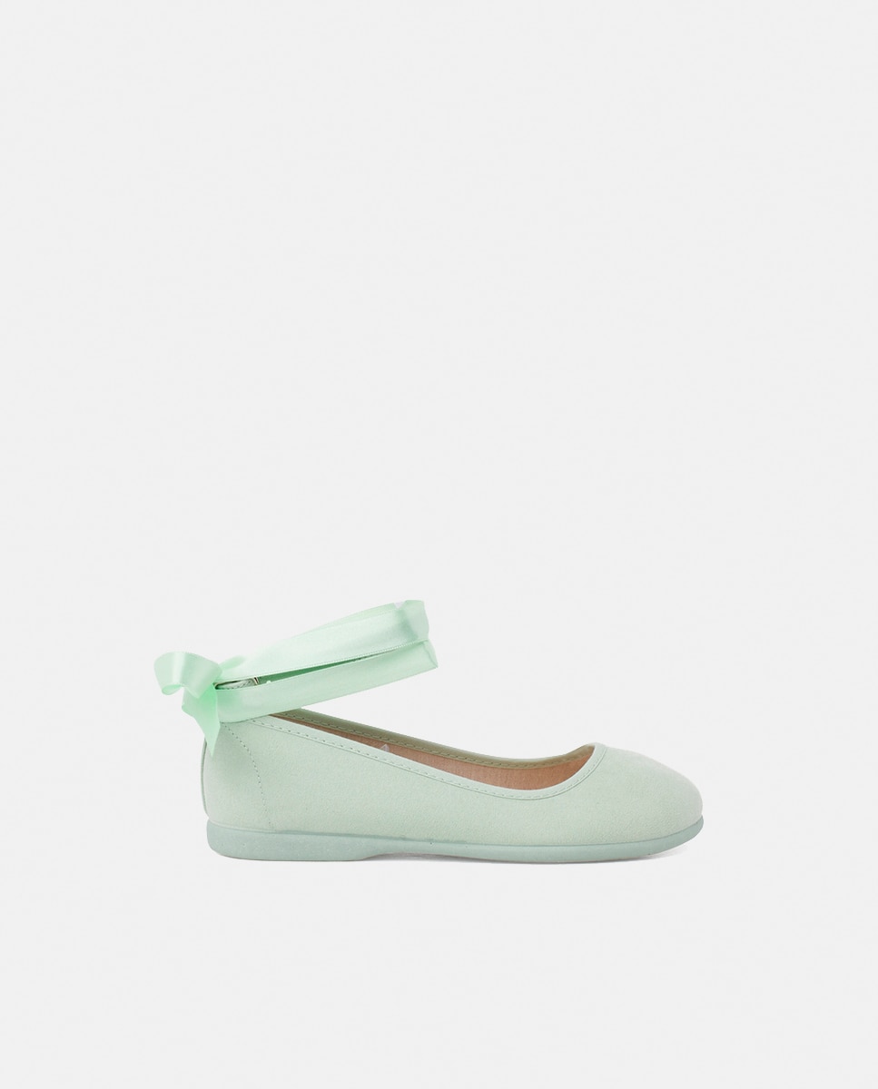 Sabrinas com Fitas de Cetim, Fecho de Pulseira em Azul Pastel Verde-claro-1