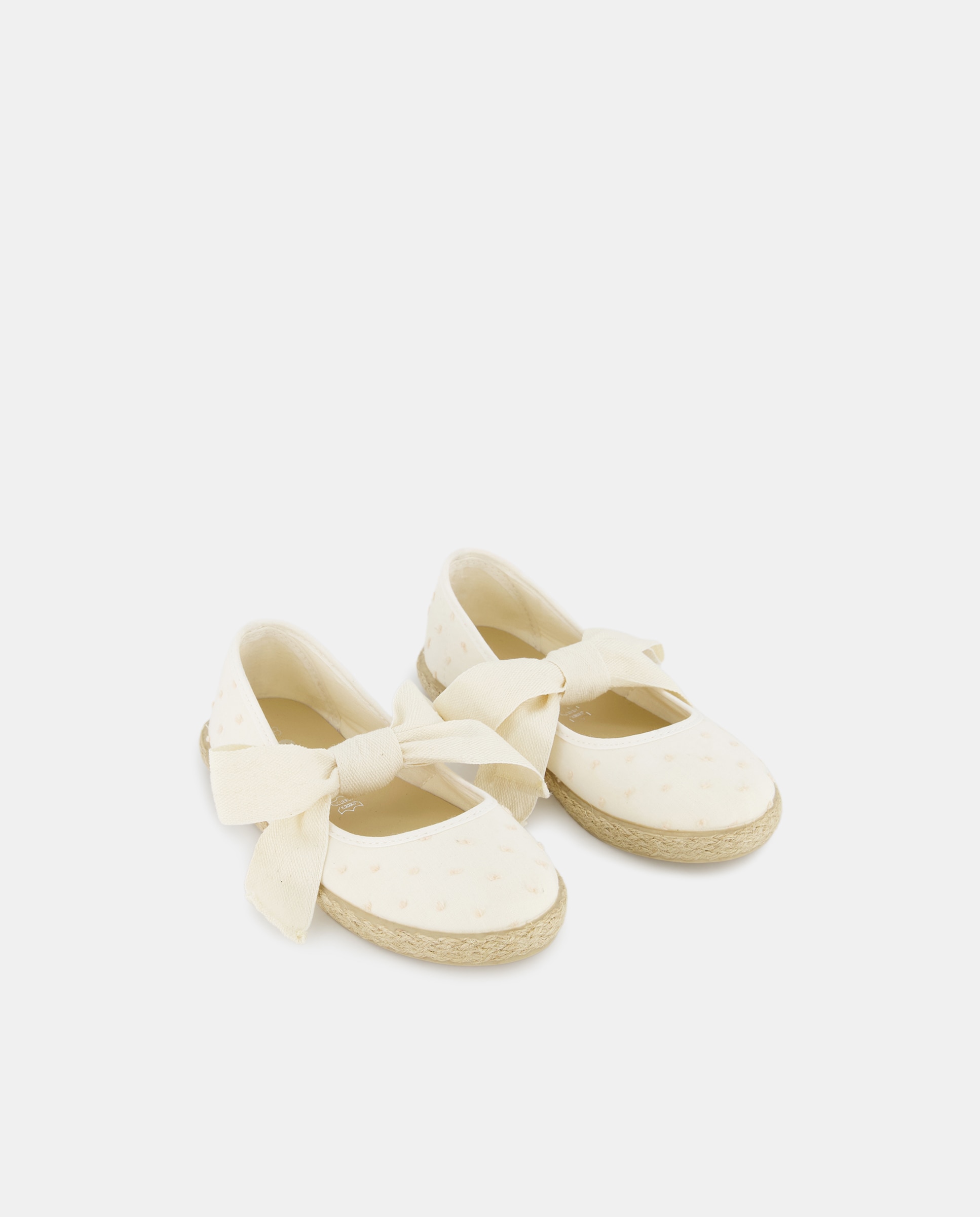 Alpercatas Tipo Sapatos de Presilha com Laço e em Linho Chuches Branco-2