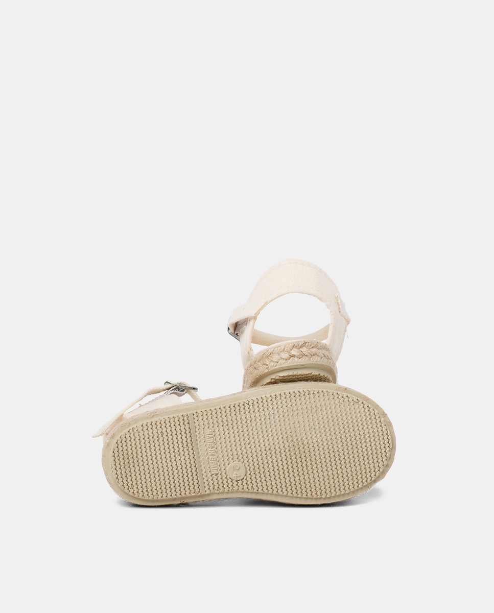 Alpergatas com Perfurações para Criança com Fivela em Branco Bege-3