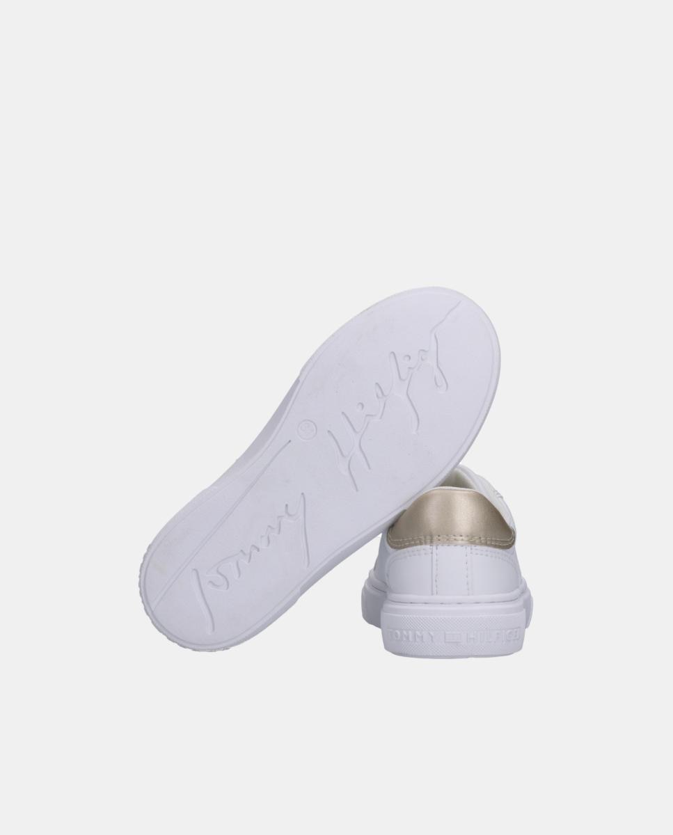 Sapatilhas Elásticas com Adorno Dourado Tommy Hilfiger Branco-4